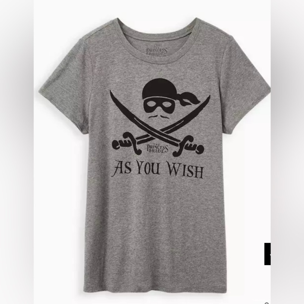 Torrid  Grey Princess Bride As You Wish Crew Tee Size 1